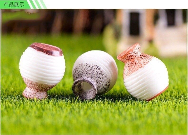 3PCS Kids Pretend Play Toys Fairy Garden Decoration Mini Resin Craft Vase Miniatures Moss Terrarium Micro Landscape