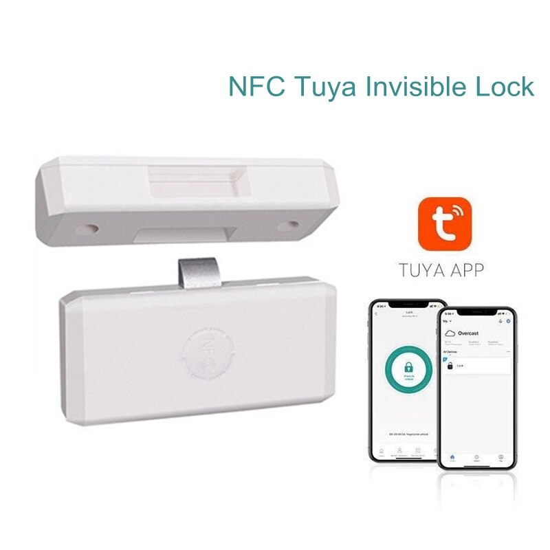 EGFirtor-cerradura inteligente con Bluetooth para cajón, dispositivo de bloqueo NFC sin cerradura, Invisible, sin agujero, para armario