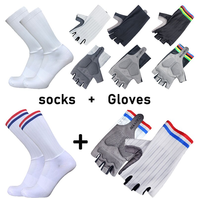 Aero Fiets Team Fietsen Handschoenen En Sokken Gecombineerd Mannen Vrouwen Fiets Handschoenen Sokken Antislip Calcetines Ciclismo Guantes ciclismo