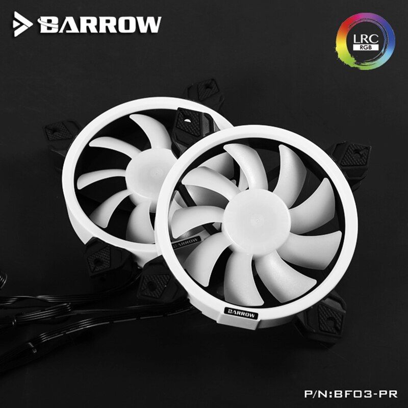 Barrow BF03-PR/BF04-PR LRC2.0(5v 3pin) PWM Fans Water Cooling Radiator Fans, Hydraulic Bearings , Adjustable Ring Lighting