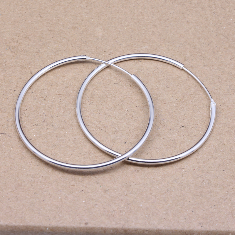 Large Size silver plated Big Hoop Earrings For Women Simple Round Circle Earrings Hoops Ear Rings Earings Jewelry