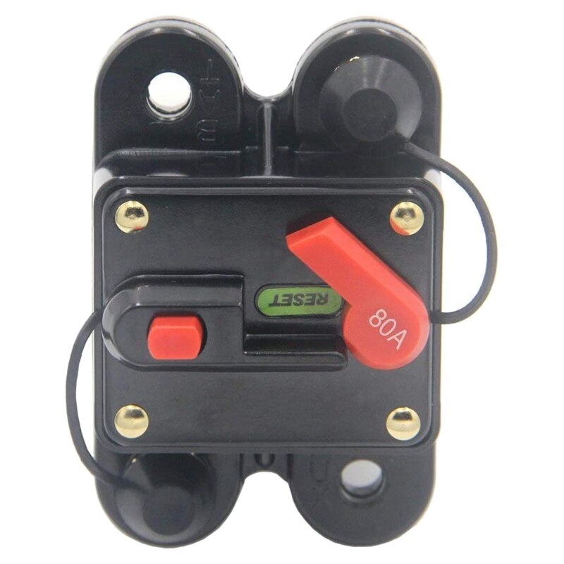 Circuit Breaker with Menual Reset Home Solar System for Car Audio and Amps Protection 12V-24V DC Reset Inverter: Army Green