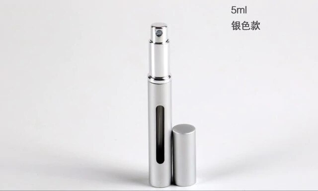 1 pcs 5 ml Mini Draagbare Reizen Navulbare Parfum Verstuiver Fles Parfum fles Spray Scent Pomp Case Lege Cosmetische Containers: silver