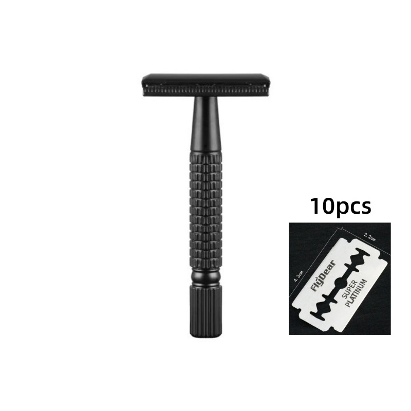 Klassisk barberbladsholder til barbering af barberblade til mænd, barbermaskine, sikkerhed i rustfrit stål til mænd, barber lige barberblade: Rød