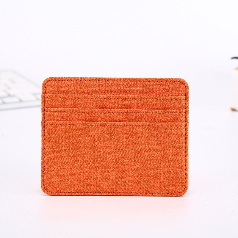 Tarjetero Artificial de Pu con múltiples ranuras para hombre y mujer, Mini tarjetero de identificación, monedero pequeño para hombre y mujer, billetera delgada, tarjetero, novedad de 2022: Orange