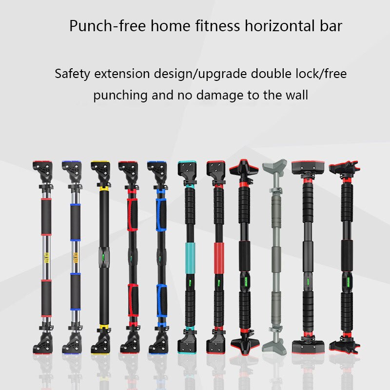 Household Single Pole Exercise Fitness Equipment Door Horizontal Bar Free Punching Household Wall Hanging Indoor Pull-ups