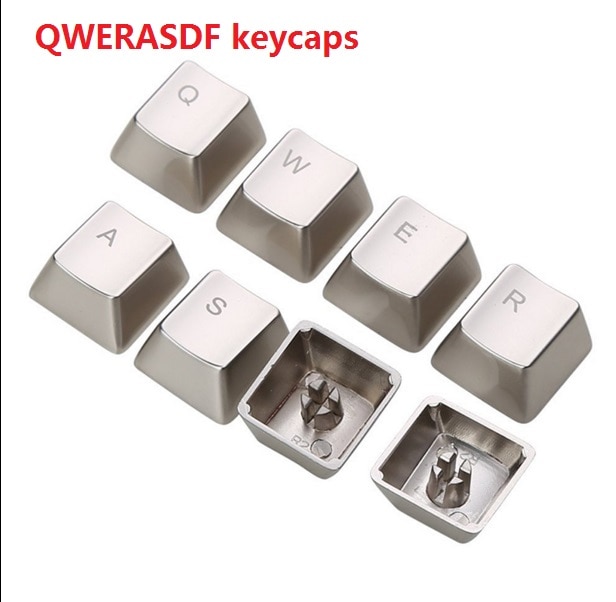 Metal Keycap QWERASDF 8 Key Cap For Cherry MX Switches And Kailh Switches Mechanical Keycaps