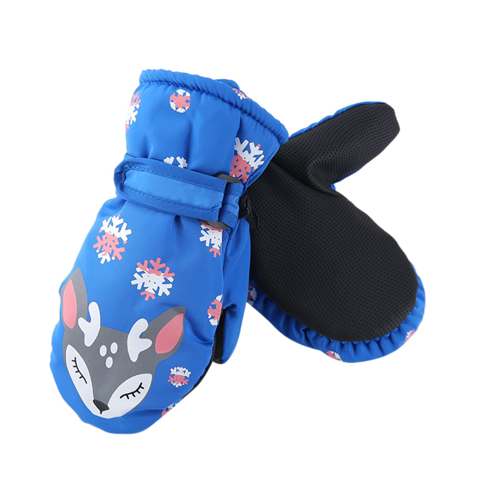 Kinderen Handschoenen Winter Warm Outdoor Kids Sneeuw Schaatsen Snowboarden Winddicht Warme Ski Handschoenen Guantes: Blue