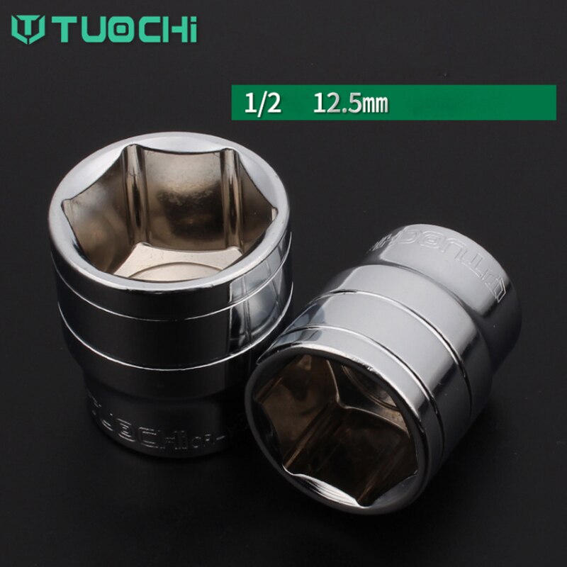 1 Pcs 1/2" Drive 6-point Socket Bit Ratchet Wrench 6pt Square Drive Mirror Socket 6 Angles Hex Sleeve Hand Tool Kit 8-32mm