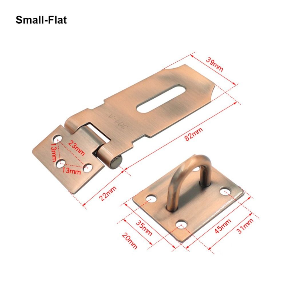 Hangslot Hasp Deur Sluiting Lock 90 Graden Haakse Schuur Gate Klink Huishoudelijke Anti-inbraak Bolt Deur Gesp Met montage Schroef: satijn nikkel