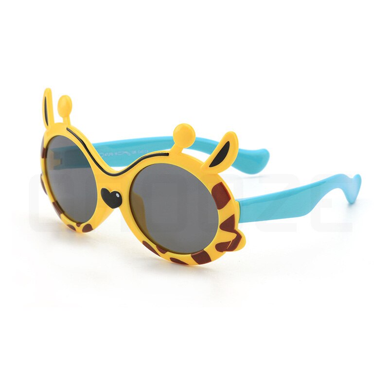 GAOOZE Children Polarized Sunglasses Luxury Polarizing Glasses Boys Girls Sunglasses Oval Giraffe Animal Glasses Oculos LXD261: Blue Yellow Gray