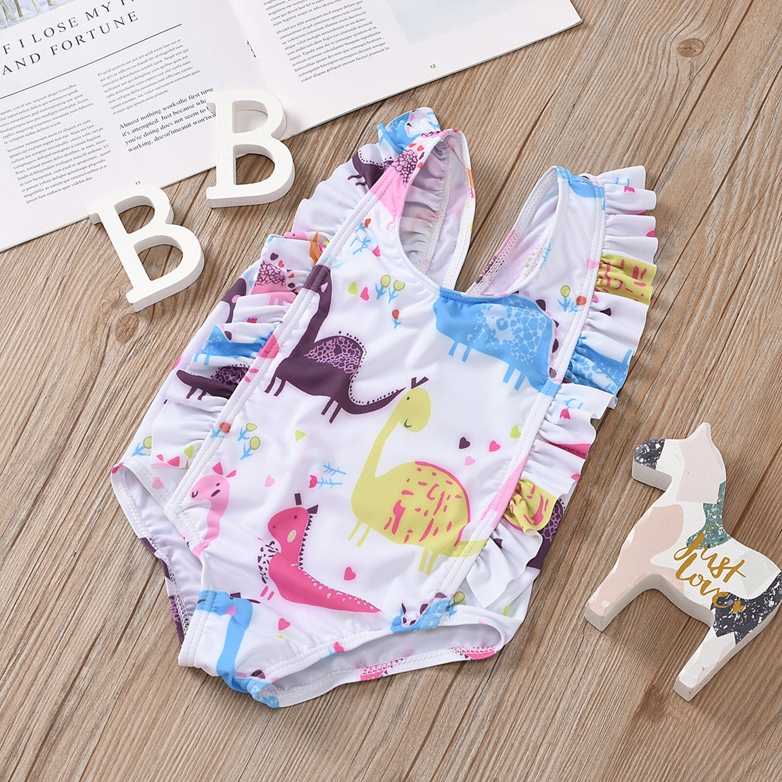 Summer swimsuit Baby Kids Girls clothes Beach Suit Dinosaur Print One Piece Swimwear Swimsuit for girls Bathing baby clothes