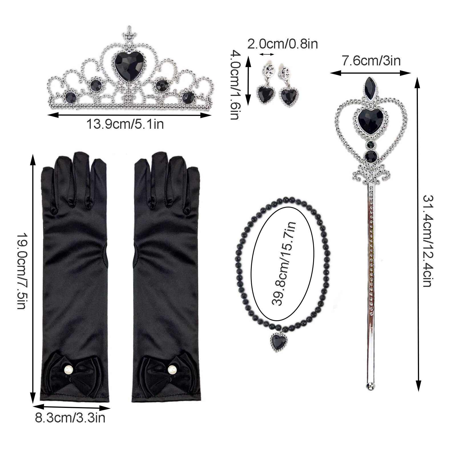 Prinzessin Kleid hoch Zubehör Prinzessin Krone Handschuhe Zauberstab Halskette EarringsPrincess Spielzeug Kleinkind Kleid hoch vorgeben Spielen Echten Machen