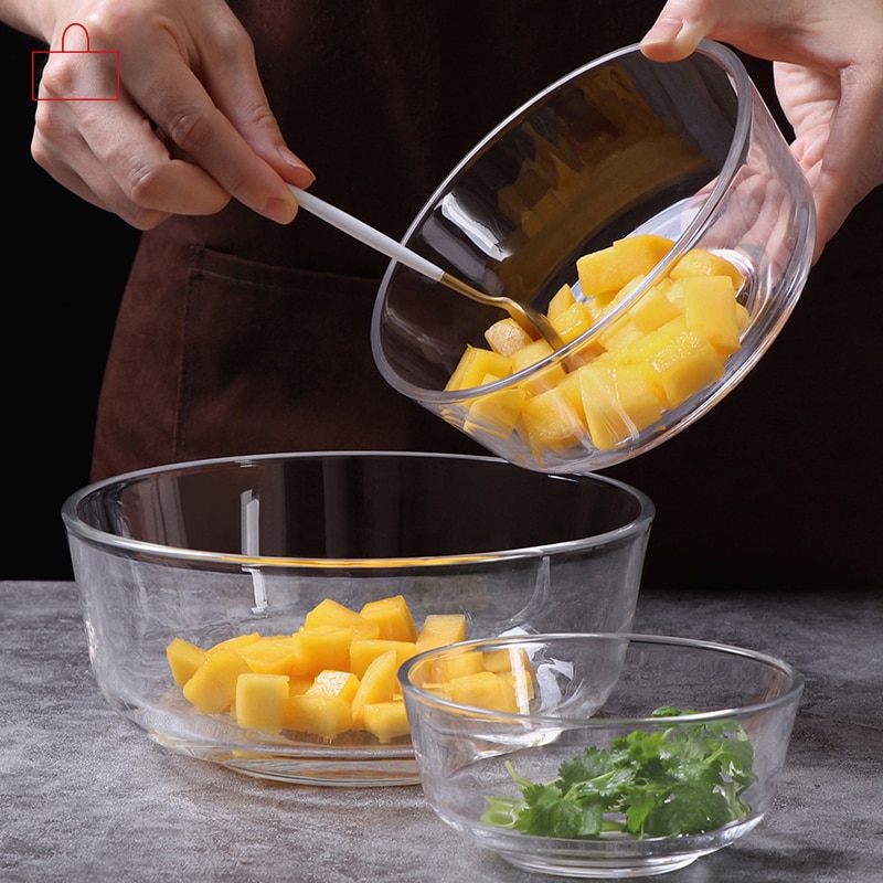 Large High Transparent Glass Bowl Home Dessert Ice Cream Fruit Salad Bowl Wy1116