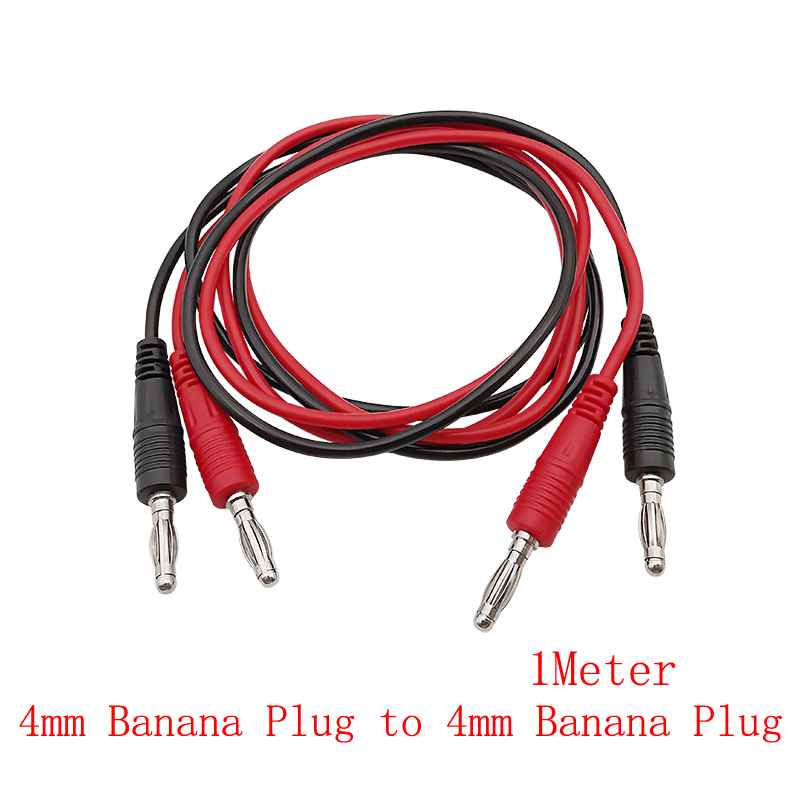 1 Stuks Universele Multimeter Meetsnoeren 4 Mm Banaanstekker Naar Alligator Clips/4 Mm Banaanstekker/Test haak/Sonde Naald-Tip Draad Kabel: Black