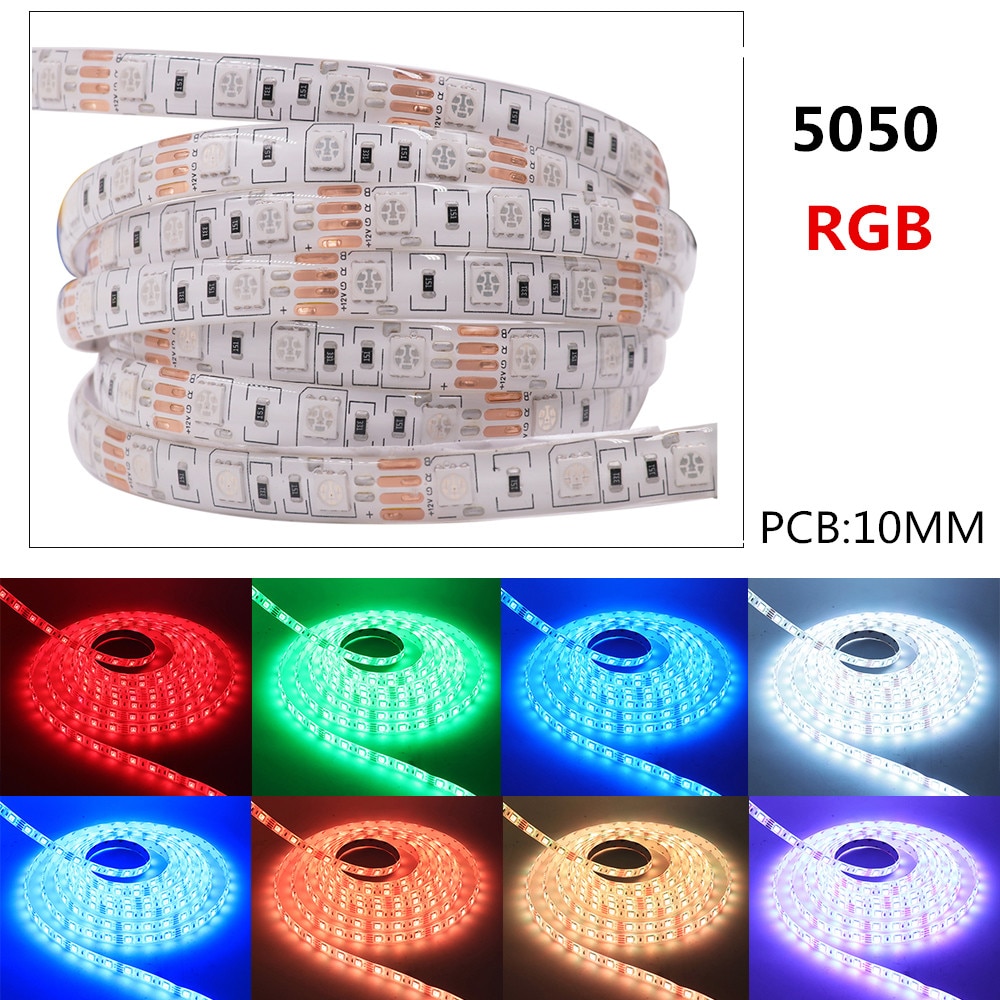 5050 RGB LED Strip 2835 RGB LED Light Strip 5054 Waterdichte Flexibele Tape LED Licht Lamp Voor Indoor Decoratie 5m DC 12V