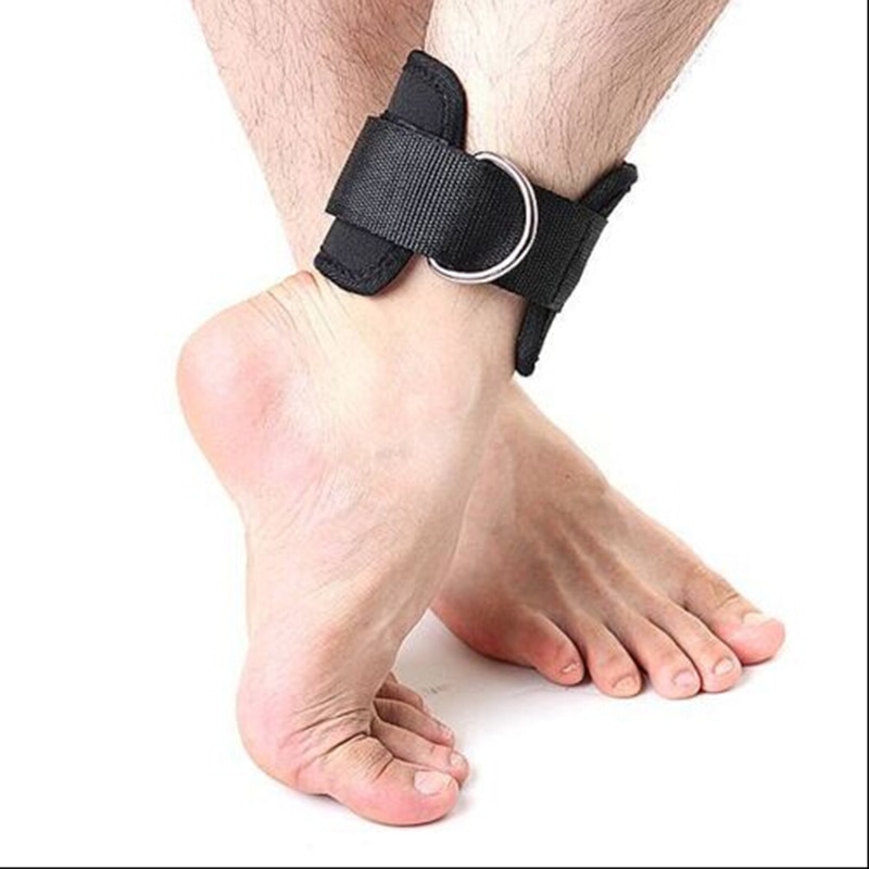 Black Adjustable Ankle Guard Strap D-ring Thigh Leg Pulley Gym Weight Lifting Multi Cable Attachment Fitness Protection
