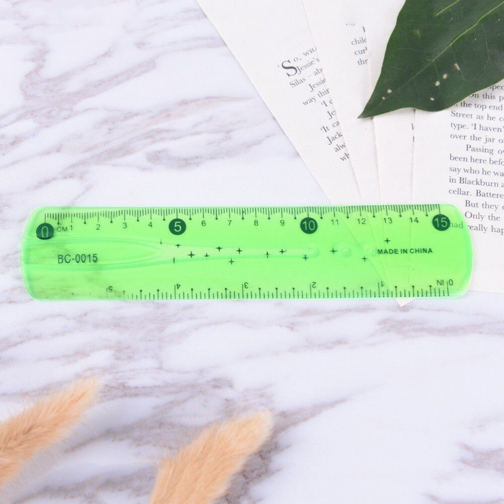 Plastic Flexible Ruler Tape Measure 15cm Centimeters and Inches Ruler Straight Ruler Office School Supplies