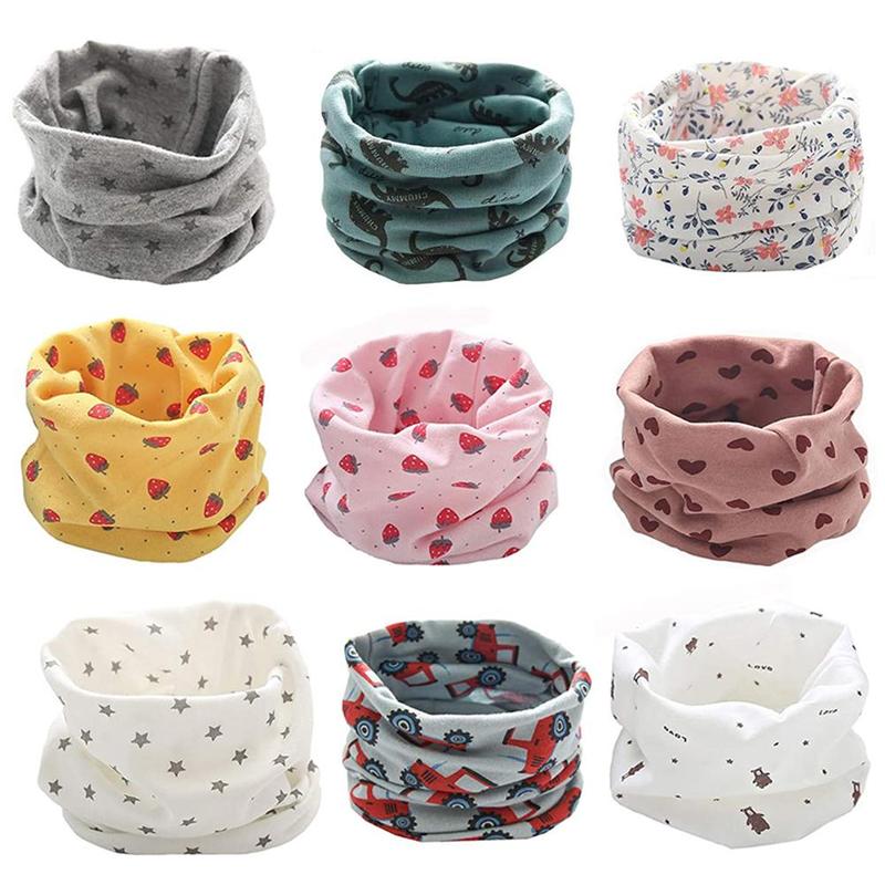 Baumwolle freundlicher Schal Gedruckt Karikatur Plaid Ring warm Für EINE freundlicher Schals Junge Winter Mädchen Art F3T1