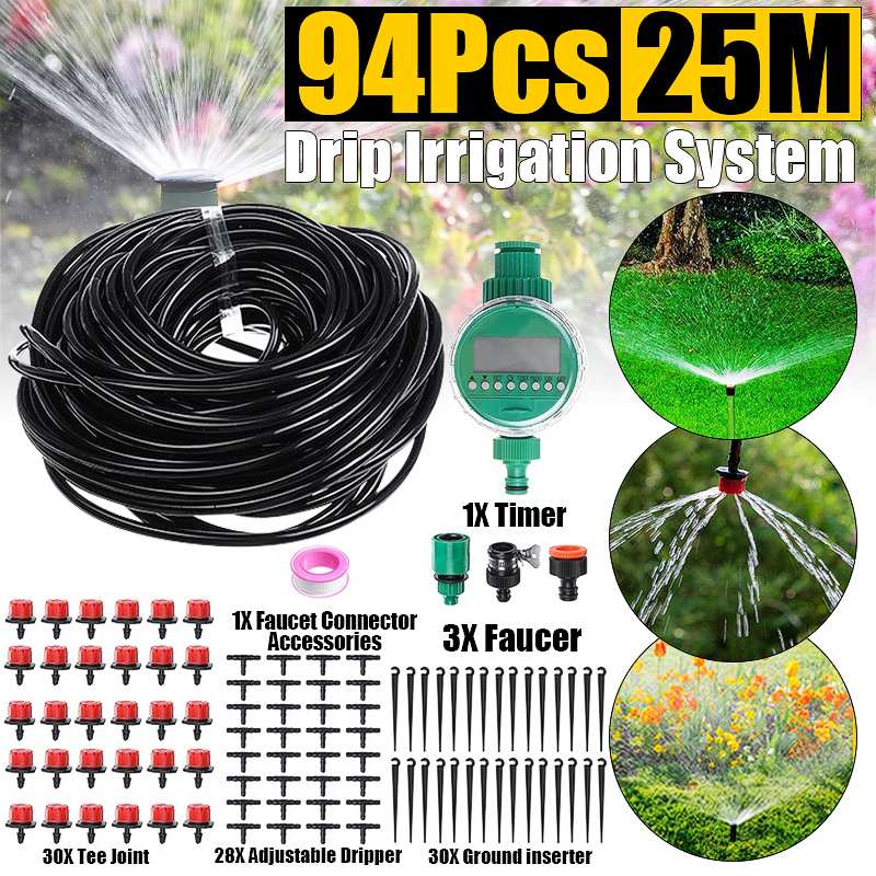 Automatische Micro Drip Bewässerung System Mit Ball Ventil Wasser Timer Sprinkler Controller Home Garten Smart Pflanze Bewässerung Kit