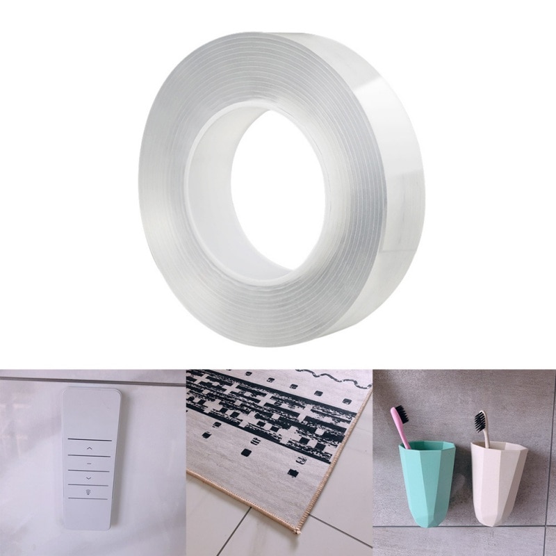 Hogar de doble cara antideslizante extraíble tiras adhesivas Oficina claro multifunción Nano cinta sin rastro lavable almohadilla de Gel adhesiva