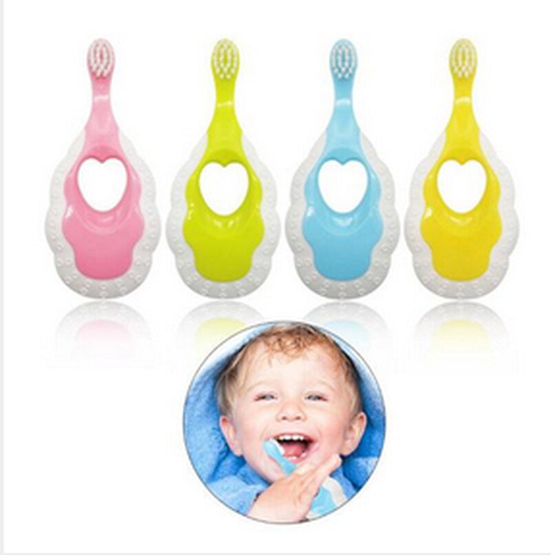 Brosse à dents souple à poignée antidérapante pour bébé, dessin animé pour tout-petits enfants -né, soins buccaux: Bleu