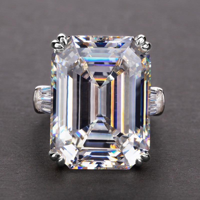 Luksus prinsesse 925 sterling sølv forlovelsesring til kvinder dame jubilæum smykker bulk sælge moonso  r5807