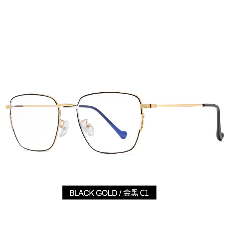 KANASTAL Anti Blue Rays Computer Glasses For Women Glasses Men Anti Rays Radiation Eyewear Frames Metal Unisex Blue rays glasses: black gold