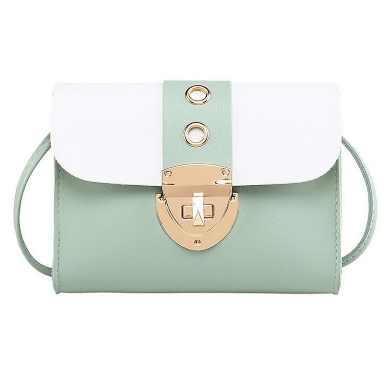 Bolsa feminina moda anel decoração retalhos crossbody sacos de ombro para mulheres saco de mensageiro de corrente mini saco sac principal femme: green
