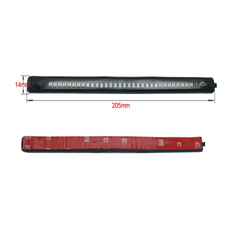 8 " motorcykel led baglygtestriber 48 led rød bremsebaglygte stop baglygte rav blinklys multifunktion vandtæt