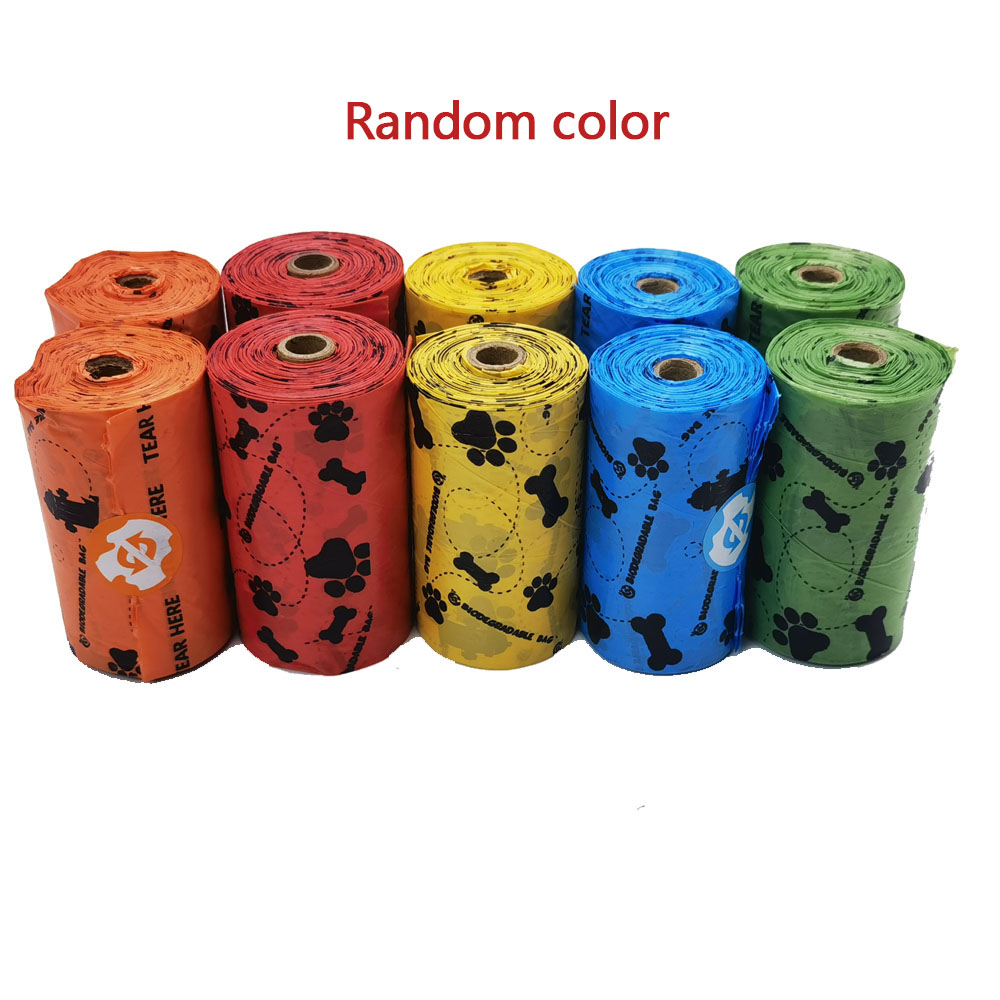 Sacos de cocô para cães e gatos, sacos descartáveis para resíduos de cães, dispensador de sacos biodegradáveis para casa ao ar livre, recarga limpa, saco de lixo: Castanho escuro