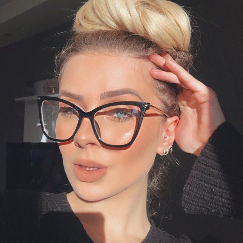 Imwete-Montura de gafas de ojo de gato para mujer, anteojos de de de lujo, de gran tamaño, Retro, óptica, para ordenador, miopía