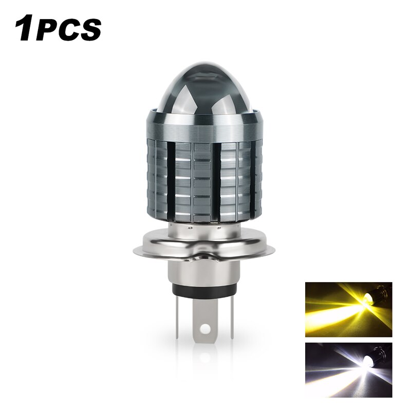 Faros LED H4 para motocicleta, faros LED H6 BA20D Hi Lo beam para Moto, lámparas LED para motocicleta 3000K 6000K, faro delantero para Moto: 1PC H4