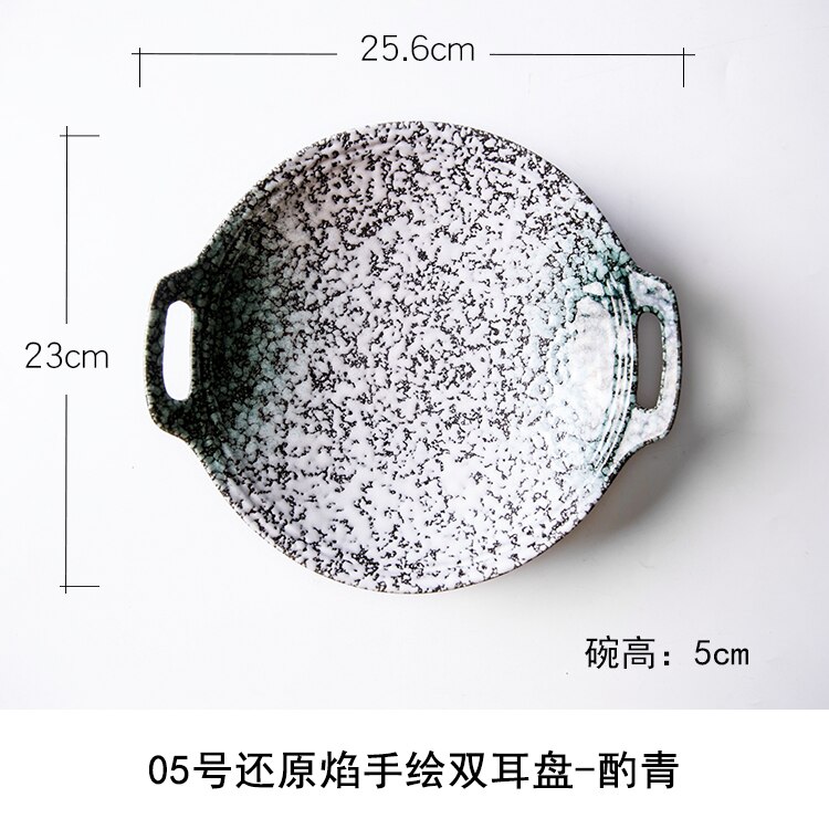 Bone China Food Plate Dinnerware Hand-Painted Ceramic Pottery Tableware Round Bina Dish Plate Salad Plate: E