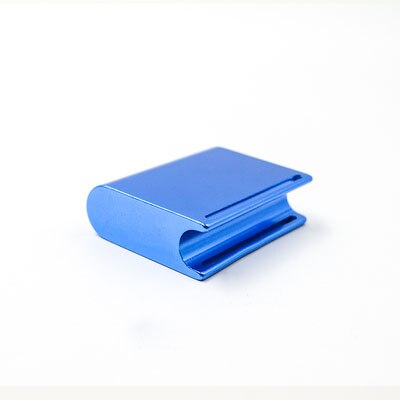 Ponceuse à bord en cuir, produits en cuir fait à la main, tannage végétal, carte en papier de verre, polisseuse, tige en aluminium poli: Blue Sander