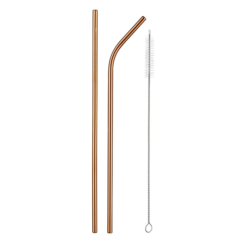 Pajita reutilizable ecológica de acero inoxidable, Pajita de Metal de para beber con cepillo limpiador y Bolsa, ,: A7