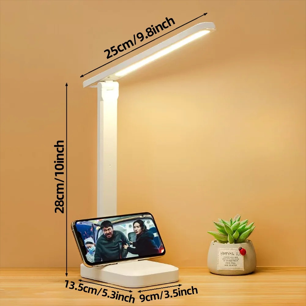 Lâmpada de mesa led usb recarregável toque luz da noite 3 níveis regulável proteção para os olhos dobrável lâmpada mesa para o quarto cabeceira readin: Azul