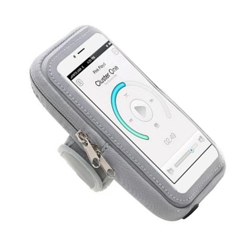 Tb -001 buitensporten fietsen joggen hardlopen duim armband mobiele telefoon hoesje: Grijs
