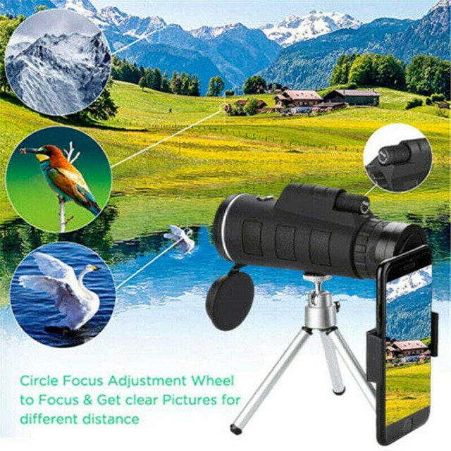 40x60 Hd Monocular Telescope Phone Camera Zoom Lense With Smartphone Holder &amp; Tripod бинокльWaterproof Telescope For Camping: Default Title