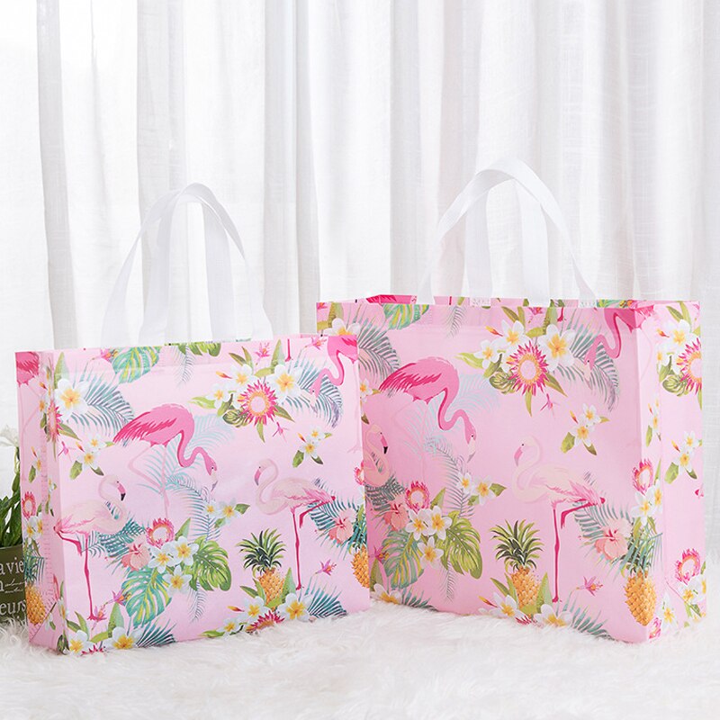 Kvinder øko indkøbstaske pose rejse flamingo print non-woven stof foldepose genanvendelig store indkøbsposer opbevaringsposer