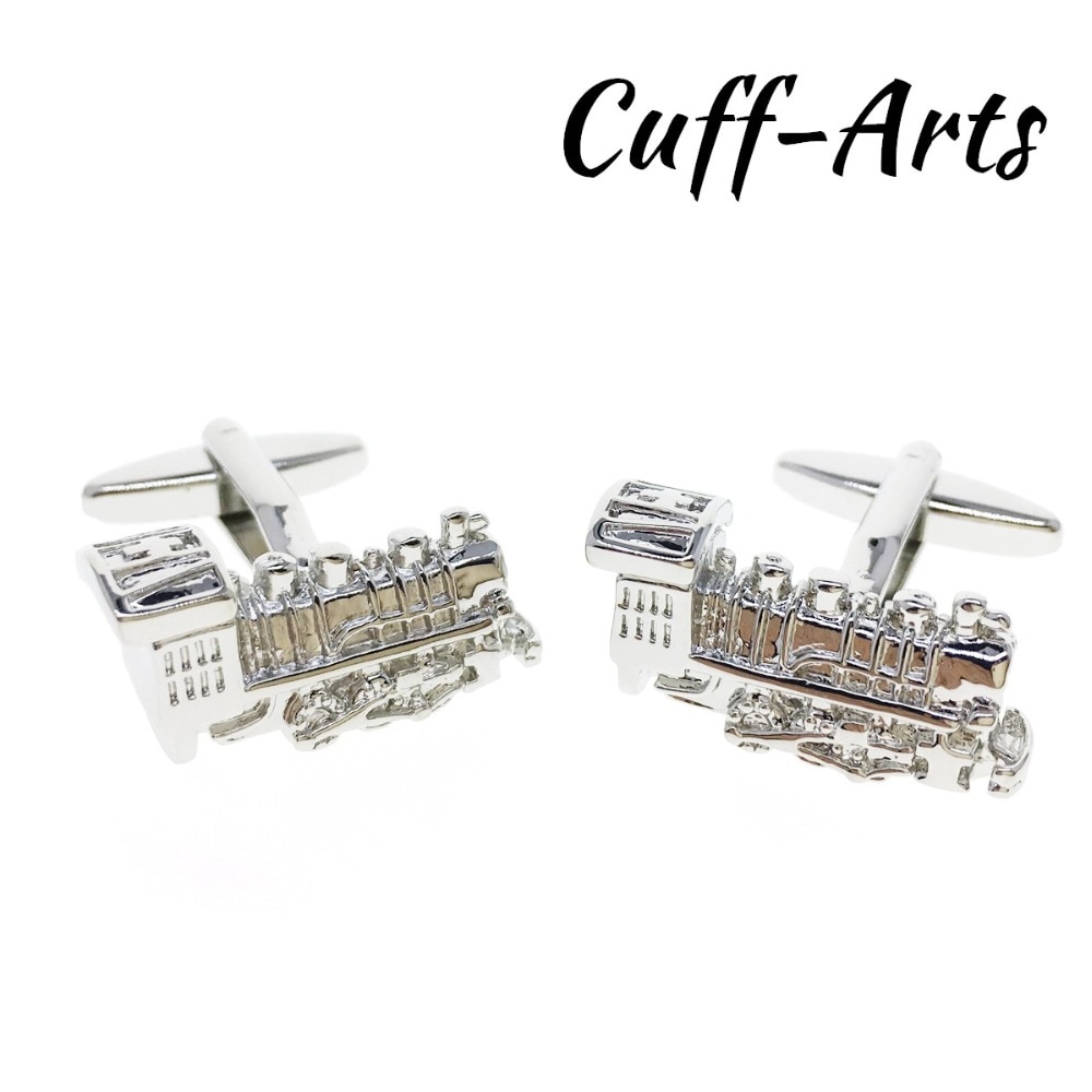 Cuffarts Cufflinks for Men Train Locomotive Cuff links for Shirt Cufflinks Tie Clip for Men Business Gemelos C10182