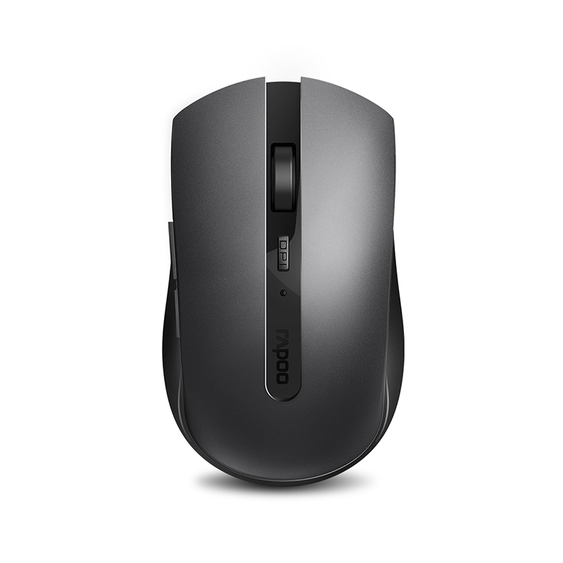 Rapoo 7200M Noiseless Mice Multi-mode Silent Wireless Mouse with 1600DPI Bluetooth-compatible and 2.4GHz for Computer Laptop: Silent Dark Gray