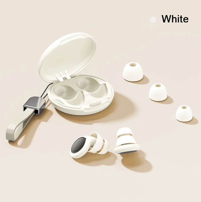 Oordopjes slapen voor ruisonderdrukking, herbruikbare zachte siliconen oordopjes voor concertwerk Oordopjes voor slapen Ruisonderdrukking: WHITE