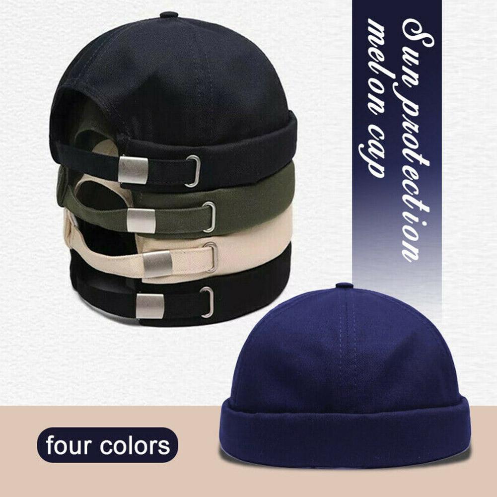 Men Women Retro Dome Melon Brimless Beanie Cap Skullcap Sailor Cotton Mechanic 6 Trendy Color Panels Docker Hat Casua Q2M8
