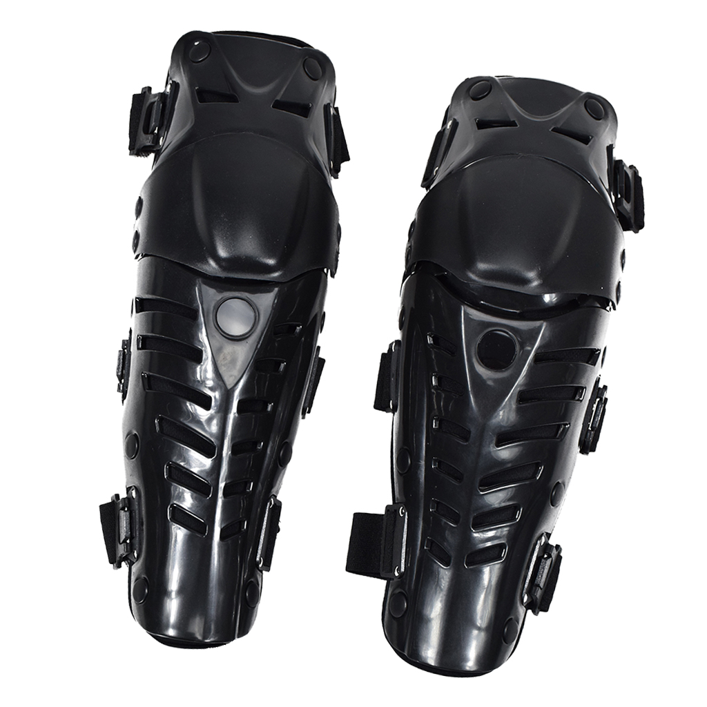 1 Paar Zwarte Knie Scheenbeschermers Protector Guard Voor Motorfiets Motocross Bike Biker Knie Shin Armor Bescherm Guard