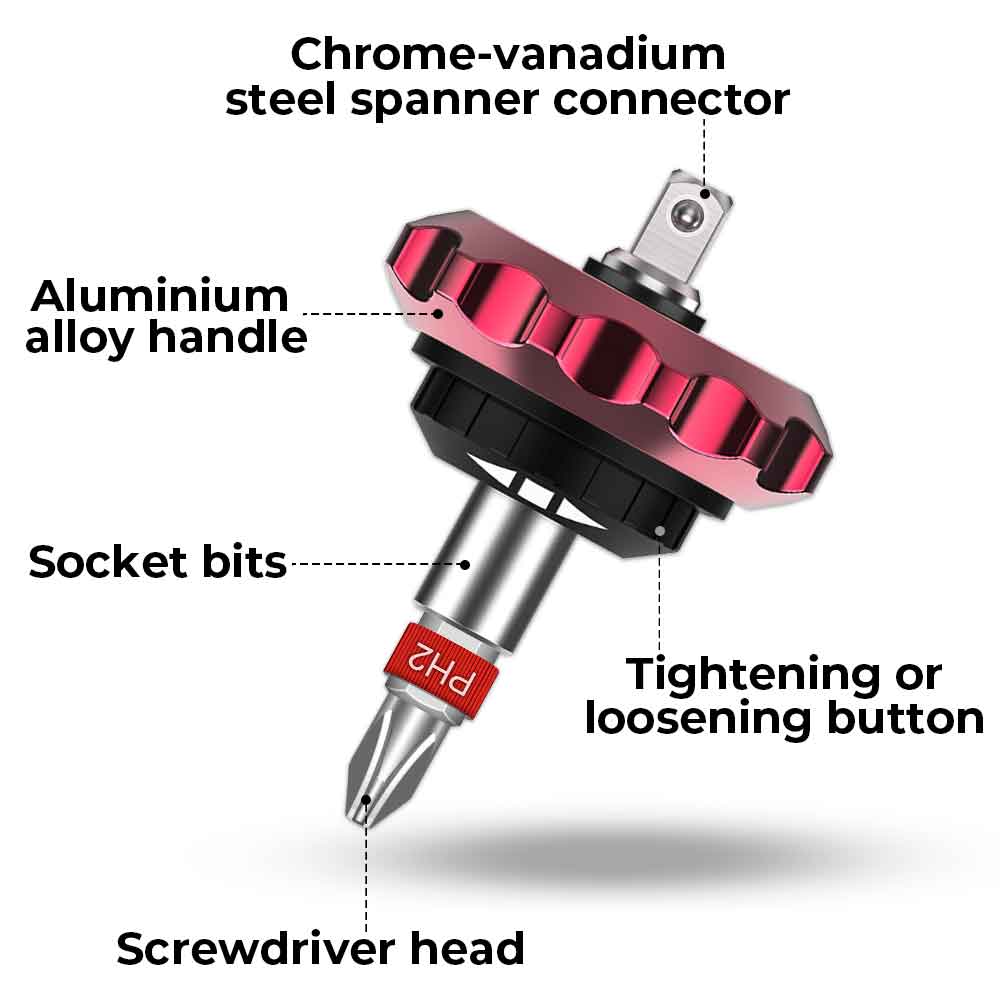 15pcs Magnetic Thumb Ratchet Bit Holder Driver Socket Screwdriver Bit Set Phillips Slotted Torx Hex Screwdriver Bit Tool