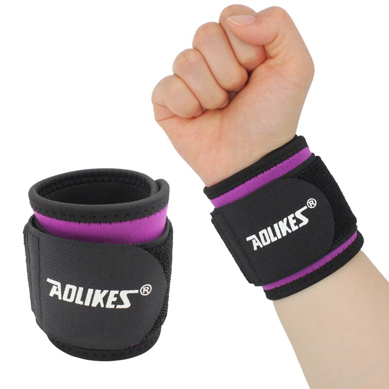 Einstellbare Sport Armband Handgelenk Klammer Wrap Bandage Unterstützung Band Gym Strap Sicherheit Sport Handgelenk Schutz Hand Bands Aolikes: Purple / 2 Piece