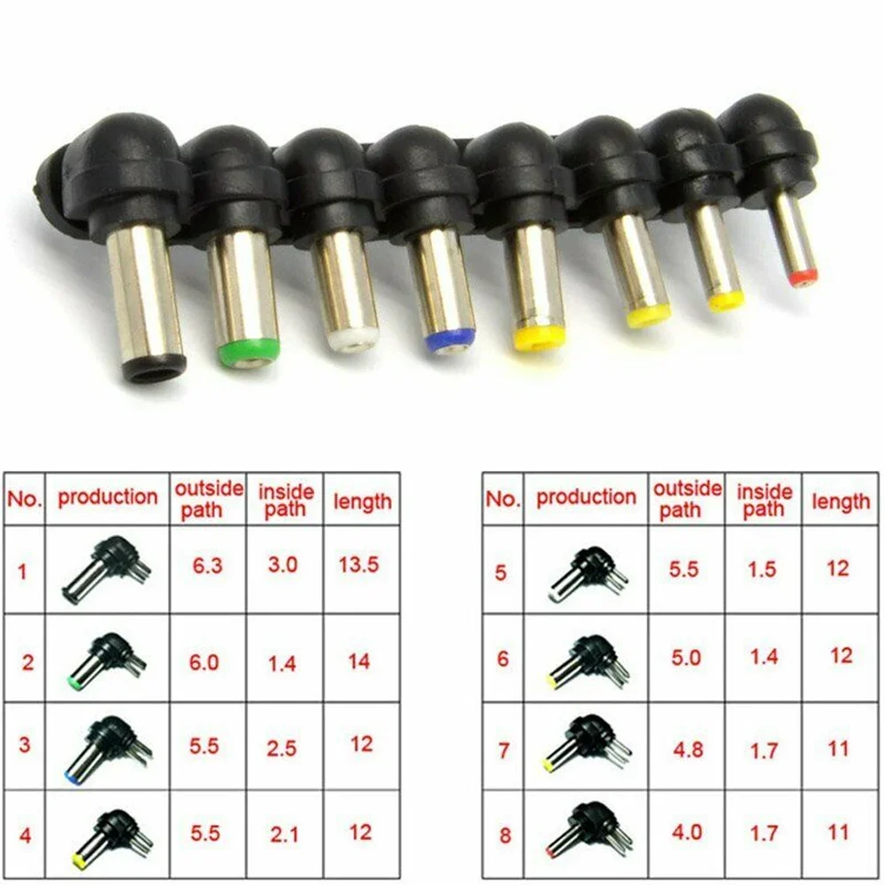 80W Portable Charger 15-24V Auto Car Adapter Adjustable Power Supply Adapter with 8 Detachable Plugs Car Laptop Notebook