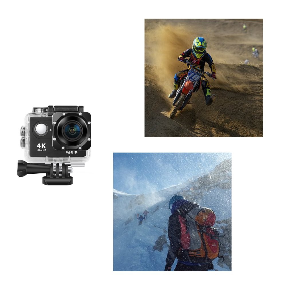 Actie Camera Ultra 4K / 30fps Wifi 2.0 "170D Onderwater Waterdichte Helm Video-opname Camera 'S Sport Cam