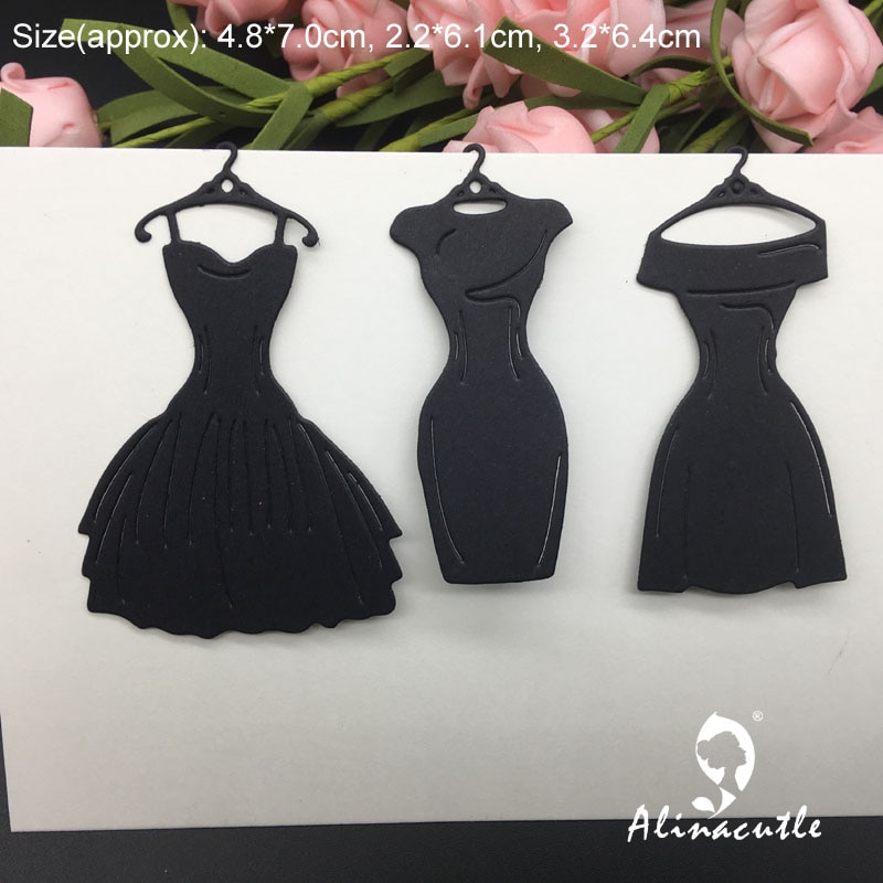 Gestanst Metaal Snijden 3 pc Jurk Set Lady Scrapbooking Album Papercraft Handgemaakte Kaart Stencil Cutter Punch Sterven Alinacutle